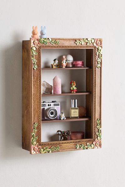 Florence Floral Gilded Figurine Wall Shelf