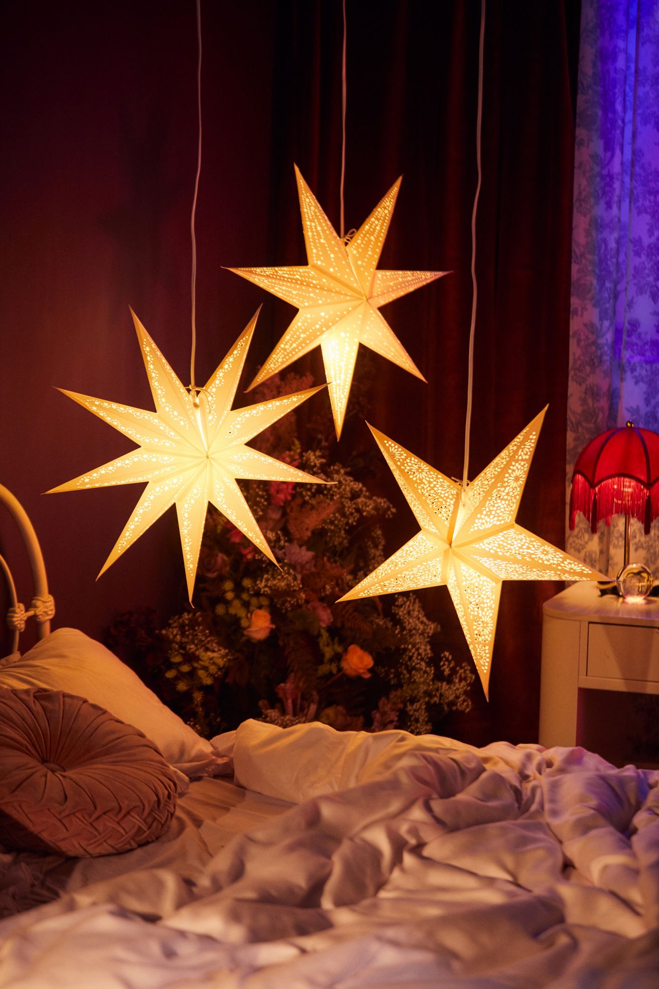 7-Point Star Paper Lantern - White, ONE SIZE