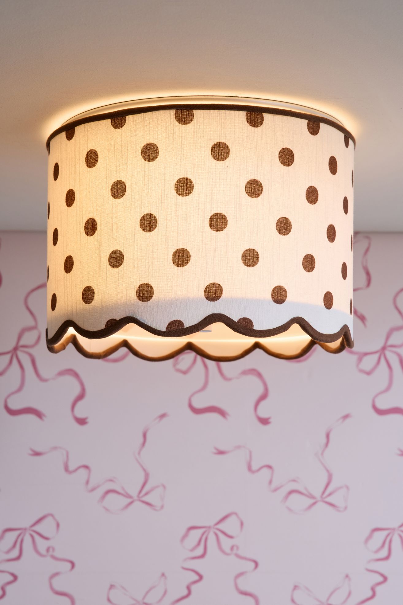 Scallop Flush Mount Conversion Kit - Brown Polka Dot, ONE SIZE