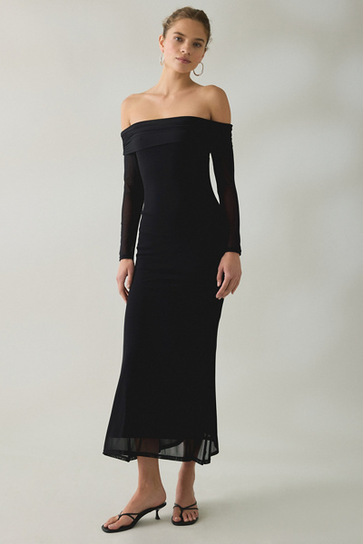 deyna formal mesh off the shoulder long dress Windsor Deyna Formal Mesh Off-The-Shoulder Long Dress