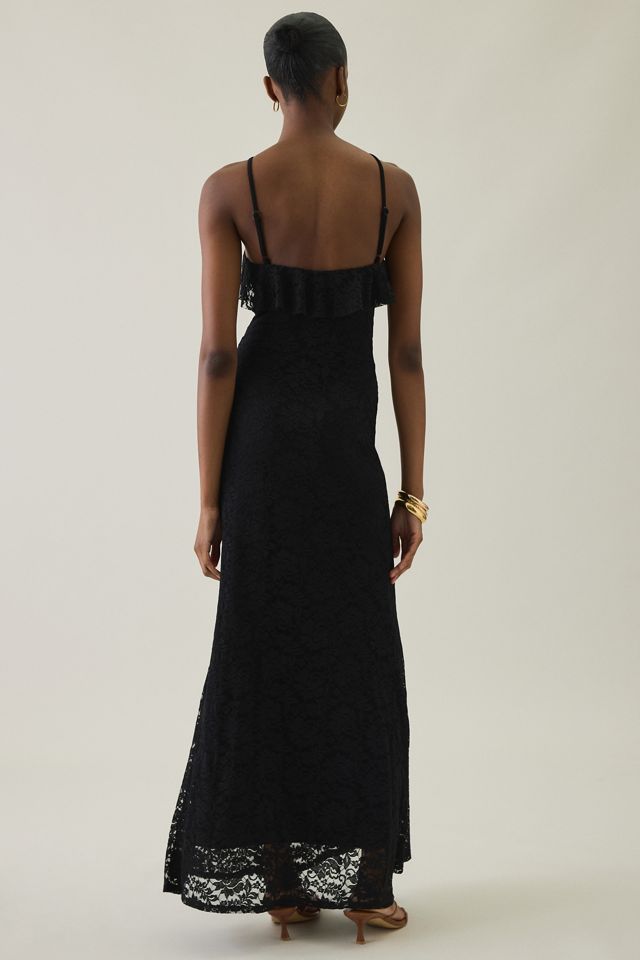 UO Lila Ruffle High Neck Lace Maxi Dress #2