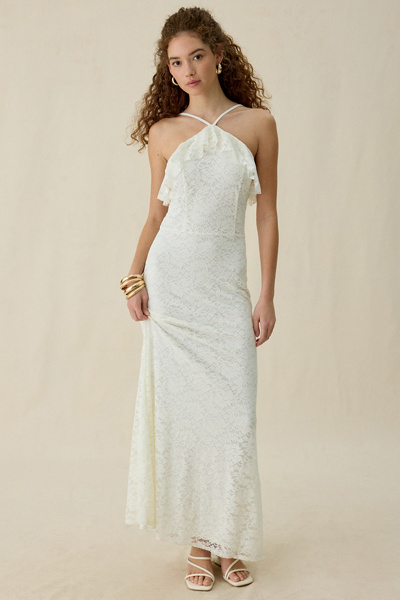 lace up high low maxi dress Light Yellow A-line One Shoulder Lace-Up Pleated Ruffle High-Low Prom Dress Yellow / 12