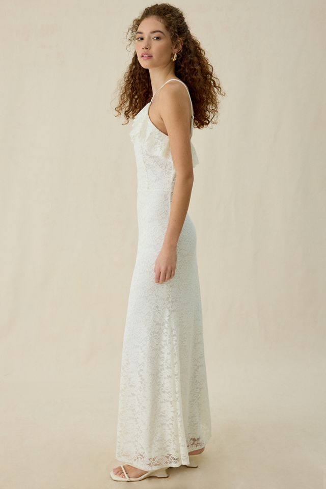 UO Lila Ruffle High Neck Lace Maxi Dress #1