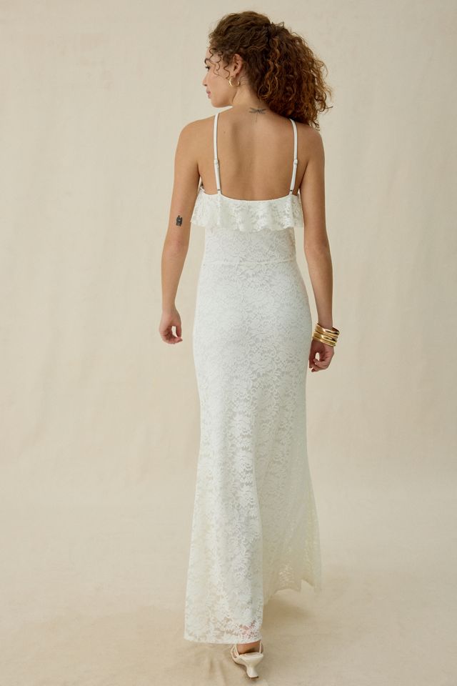UO Lila Ruffle High Neck Lace Maxi Dress #3