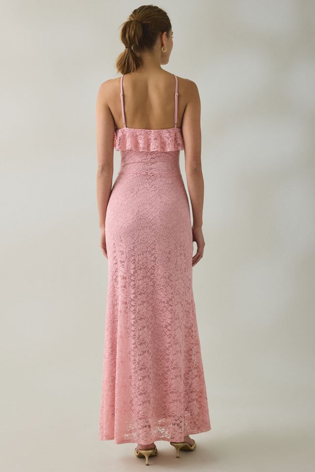 UO Lila Ruffle High Neck Lace Maxi Dress #3