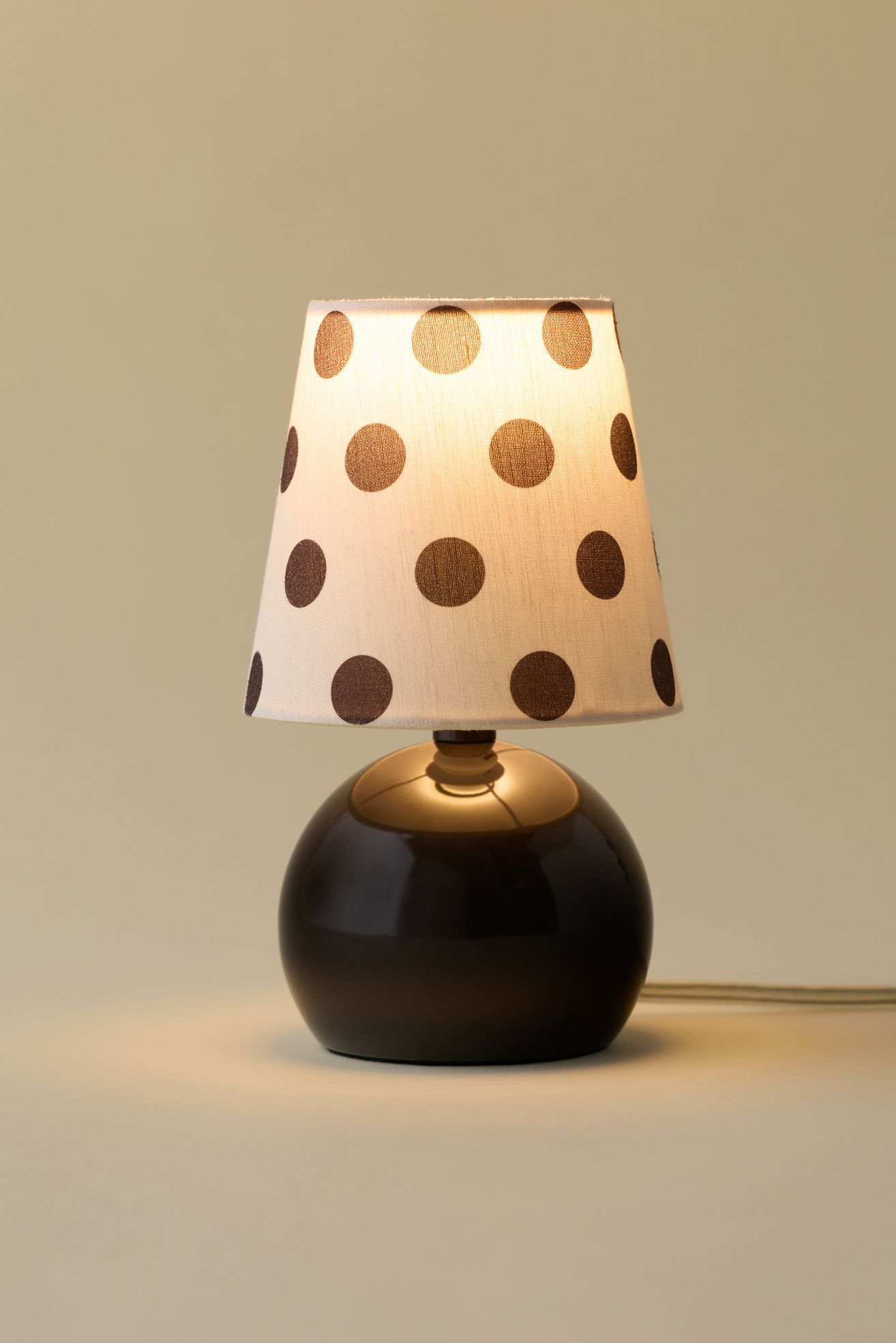 Kodhi Mini Table Lamp - Polka Dot Shade/Dark Brown Base, ONE SIZE
