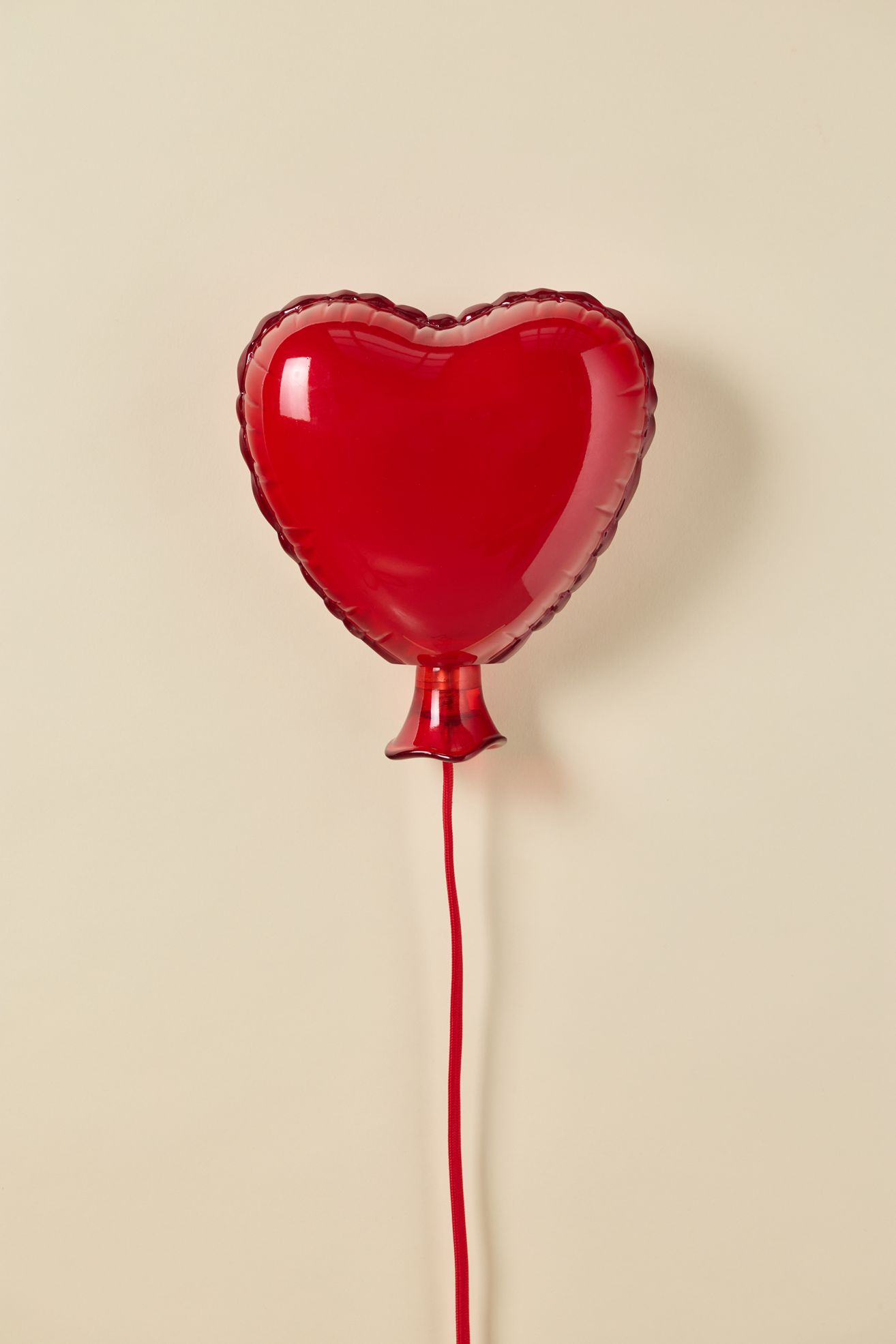 Mylar Heart Balloon Shape Resin Sconce - Red, ONE SIZE
