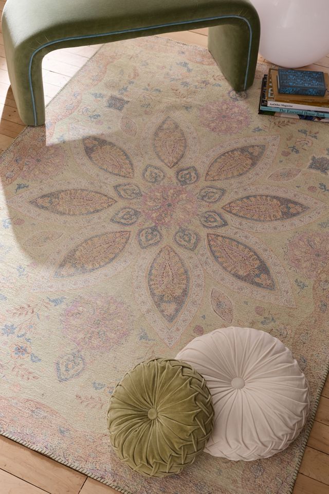 Isla Salt Washed Medallion Printed Rug #1