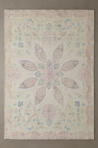 Isla Salt Washed Medallion Printed Rug