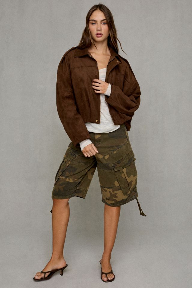 Glamorous Brookie Bubble Hem Faux Suede Jacket #2