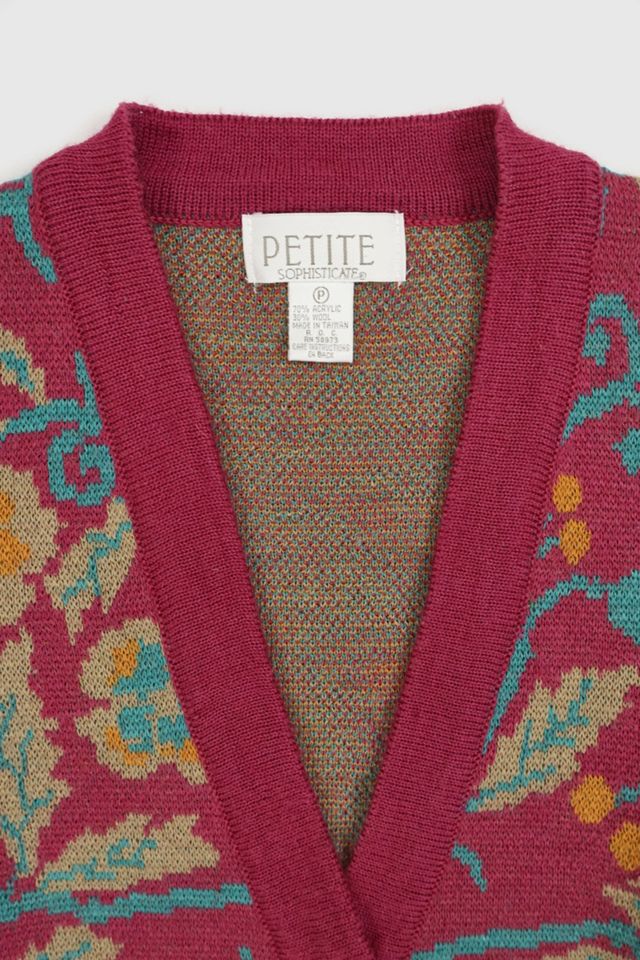 Vintage Floral Pattern Cardigan Sweater #3