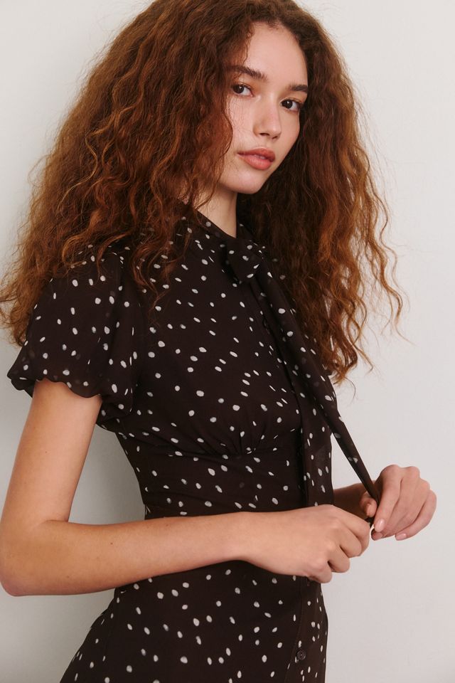 Glamorous Printed Tie-Neck Midi Dress #3