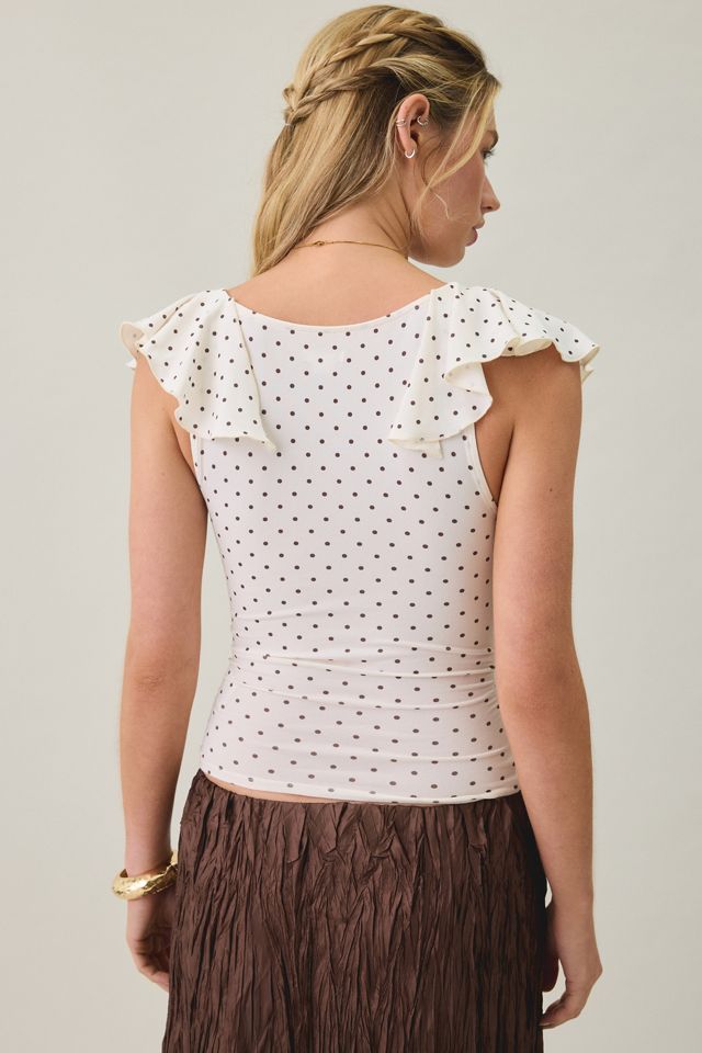 Kimchi Blue Alice Knot-Front Flutter Sleeve Top #3
