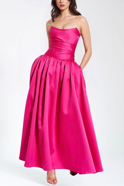 Miss Circle Walterina Satin Strapless Drop Waist Corset Gown