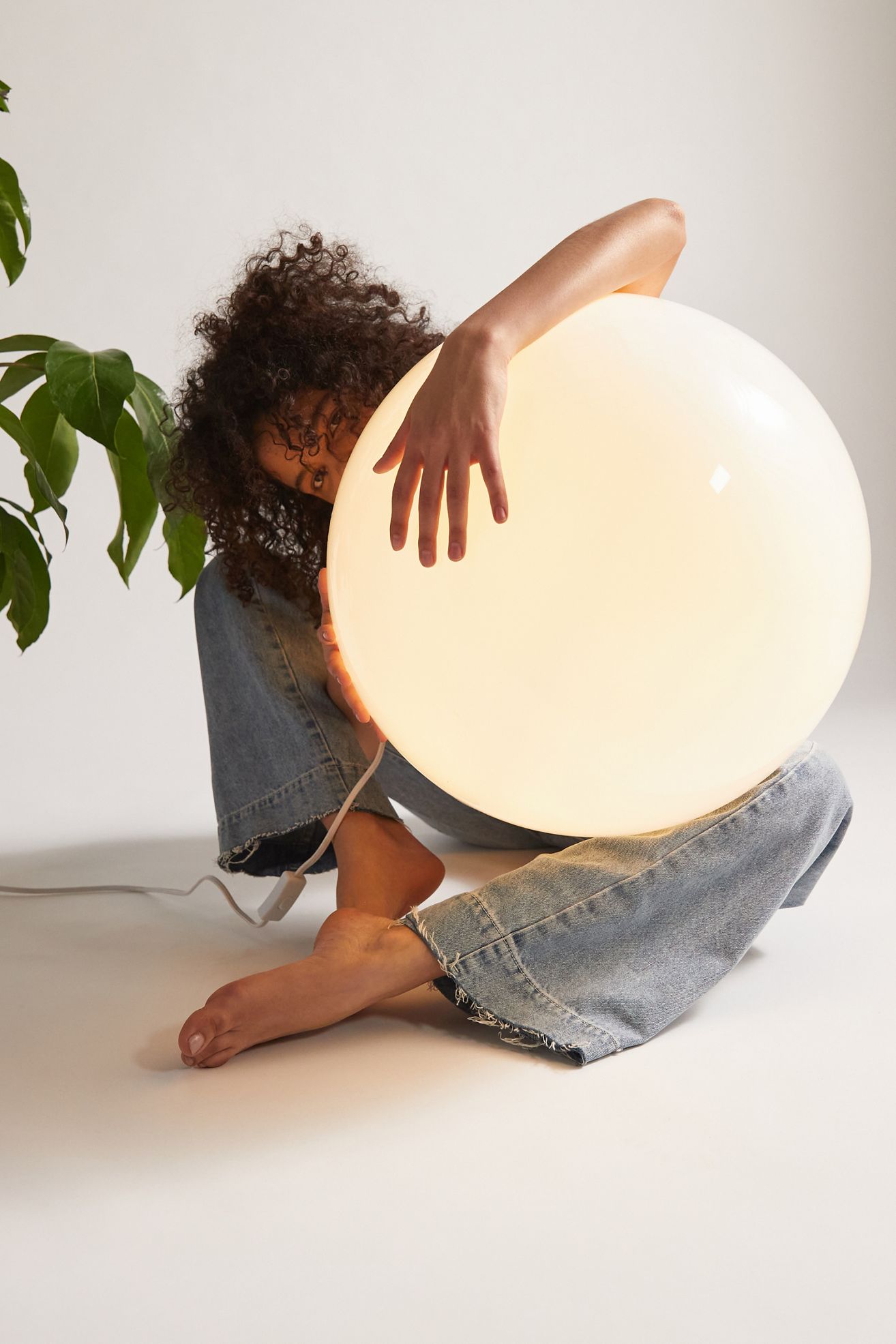 XL Globe Floor Lamp - White, Small