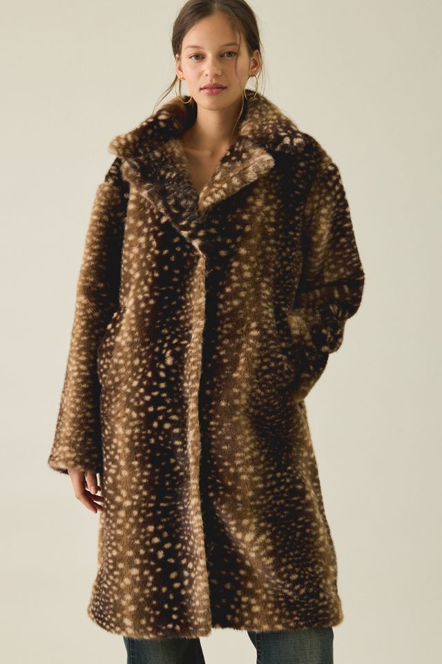 Daisy Street Doe Dotted Faux Fur Coat #1