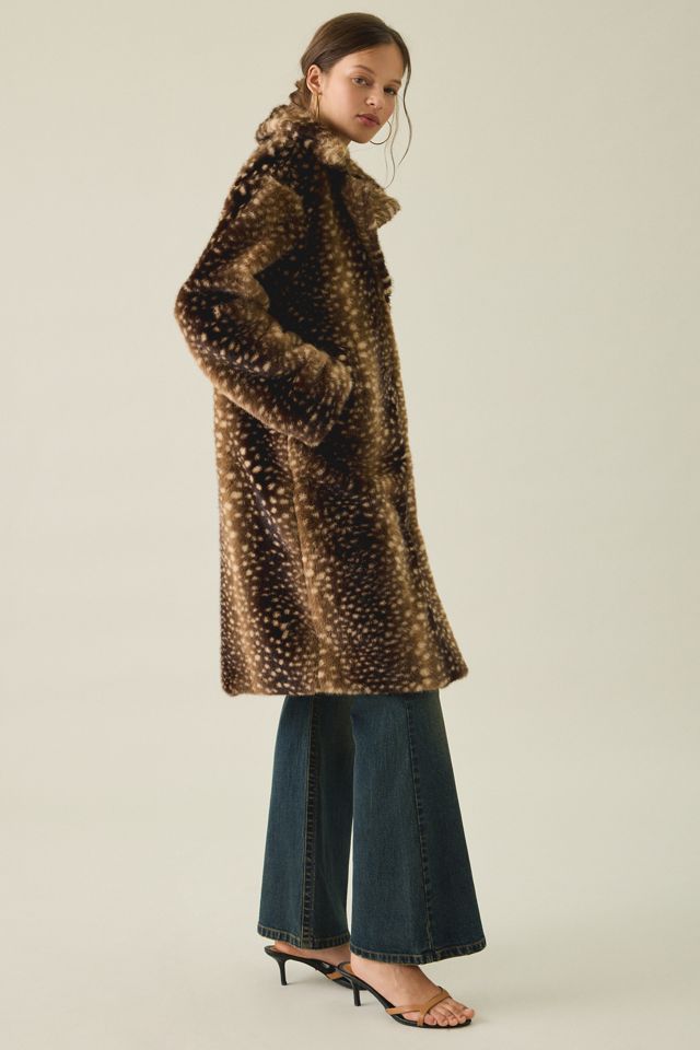 Daisy Street Doe Dotted Faux Fur Coat #2