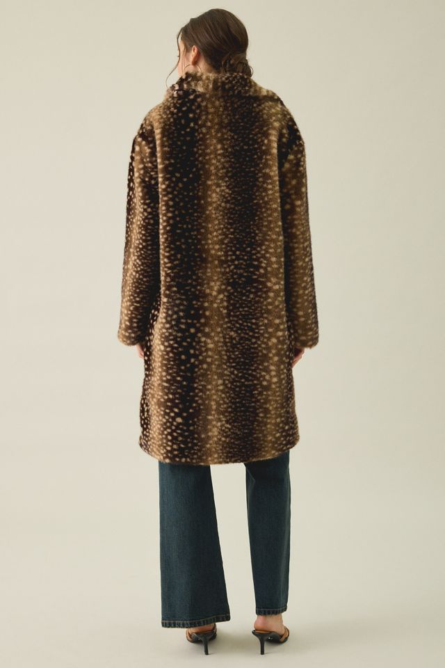 Daisy Street Doe Dotted Faux Fur Coat #4