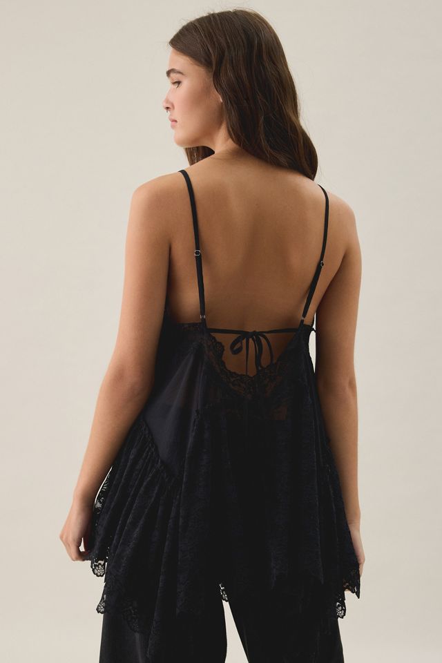 Out From Under Waterfall Asymmetric Tiered Ruffle Lace Slip #3