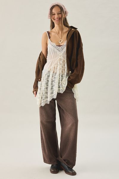 Out From Under Waterfall Asymmetric Tiered Ruffle Lace Slip