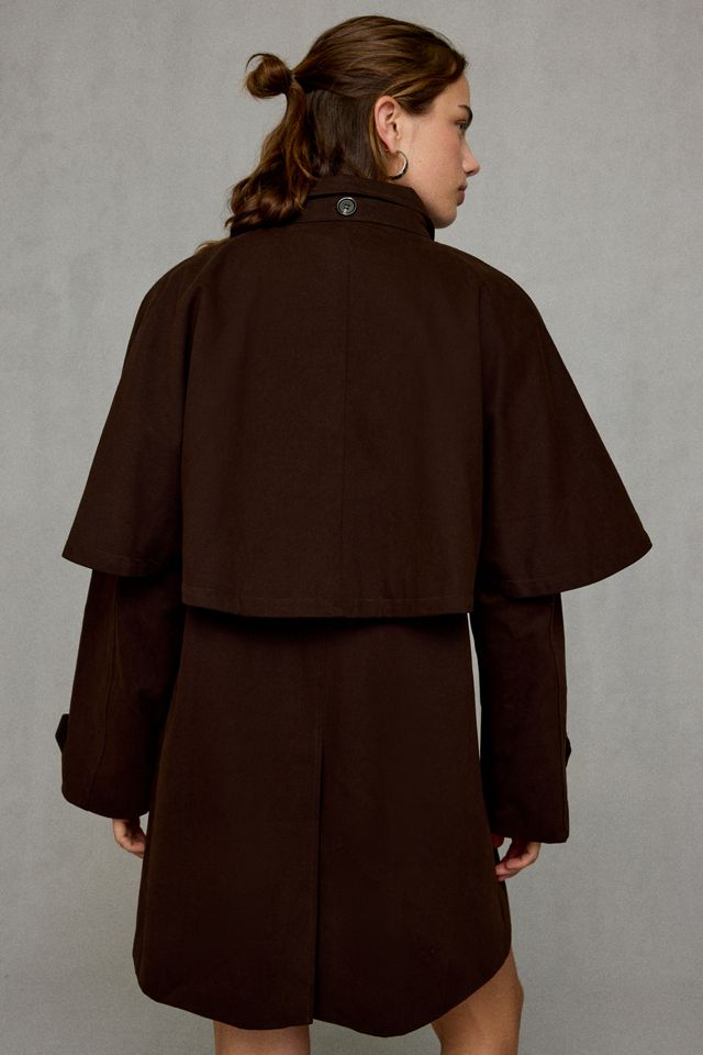 Daisy Street Walnut Cape Trench Coat #3