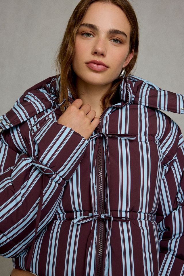 Daisy Street Cocoa Tie-Front Cropped Puffer Jacket #2