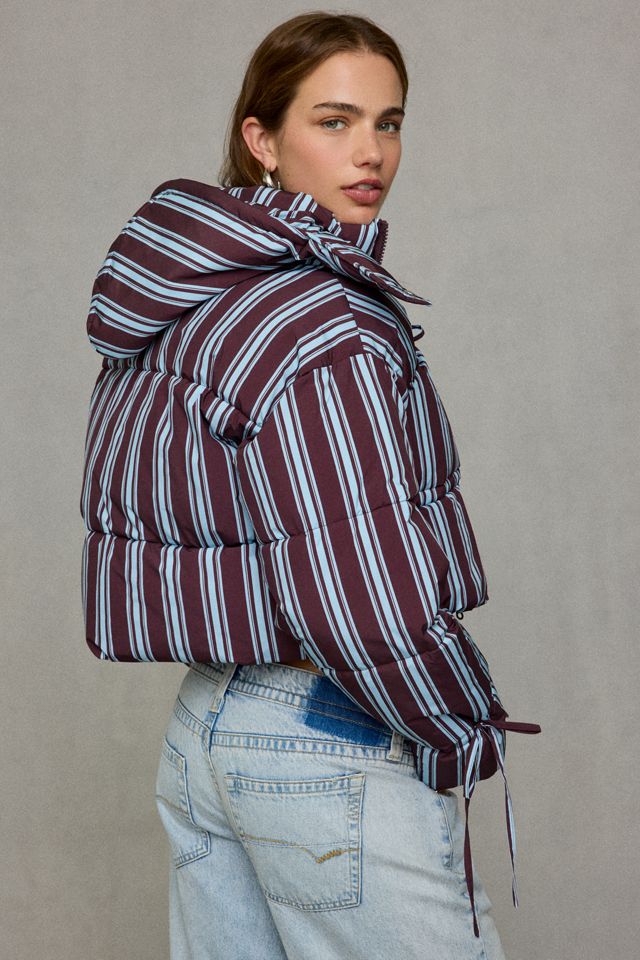 Daisy Street Cocoa Tie-Front Cropped Puffer Jacket #4
