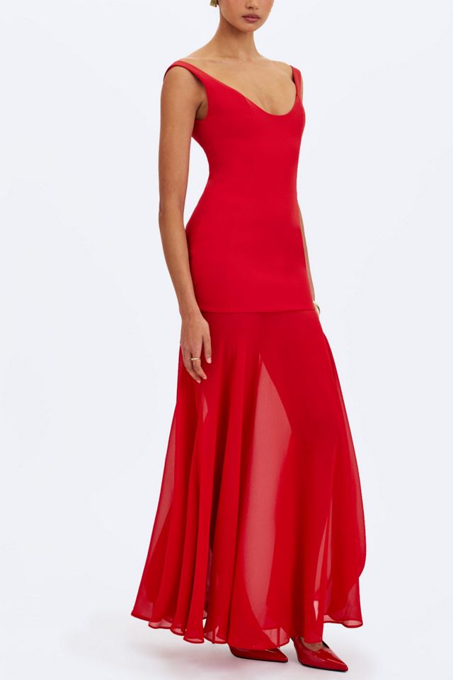 scoop flared ponte maxi dress Dark Navy One Shoulder Bridesmaid Dresses,Simple Bridesmaid Dress,BD00362, US14 / Grape