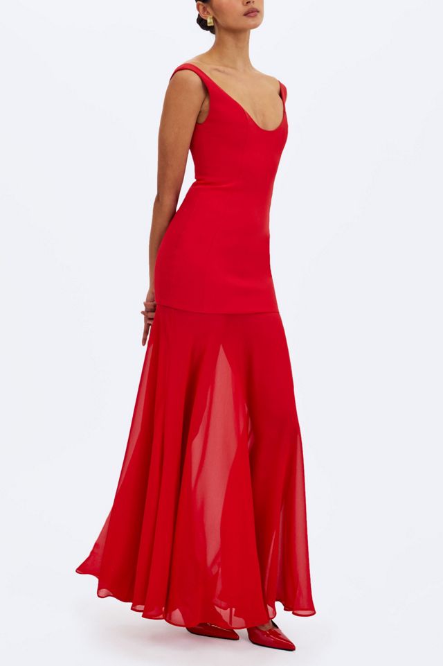Miss Circle Verona Scoop Neck Flared Maxi Dress | Urban Outfitters