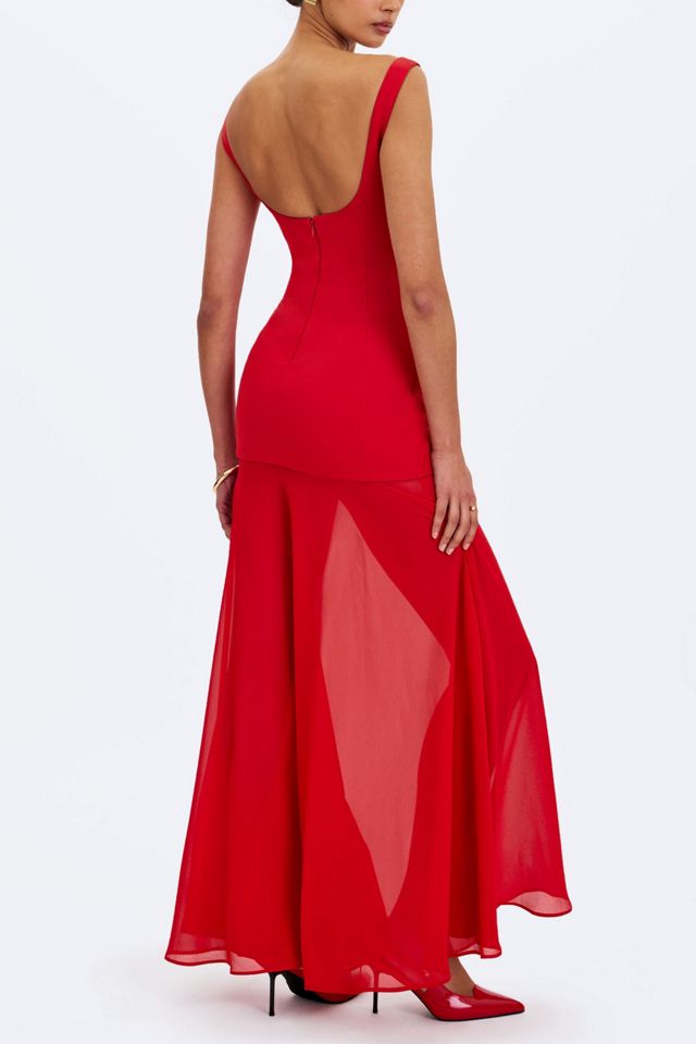 Miss Circle Verona Scoop Neck Flared Maxi Dress | Urban Outfitters