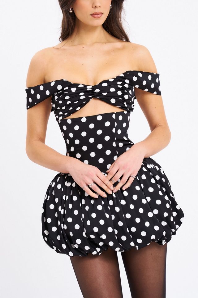 Miss Circle Umika Polka Dots Bubble Hem Mini Dress #1