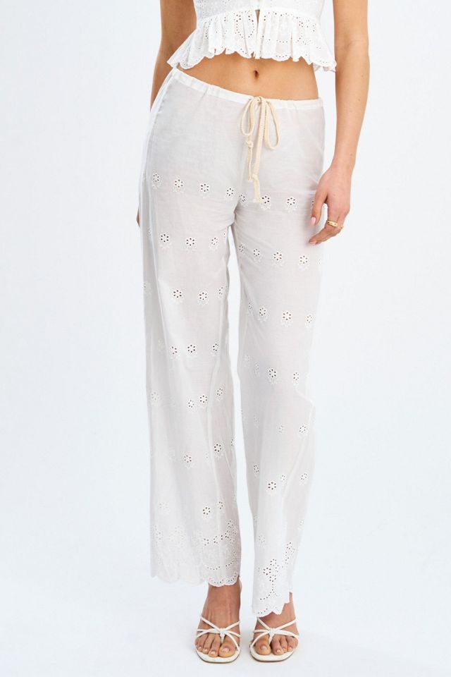 Miss Circle Raina Cotton Eyelet Straight Pants #1