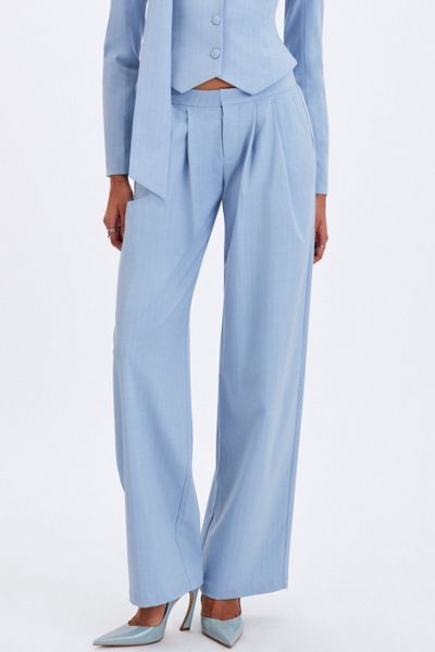 Miss Circle Reva Pinstripe Single Pleat Pants
