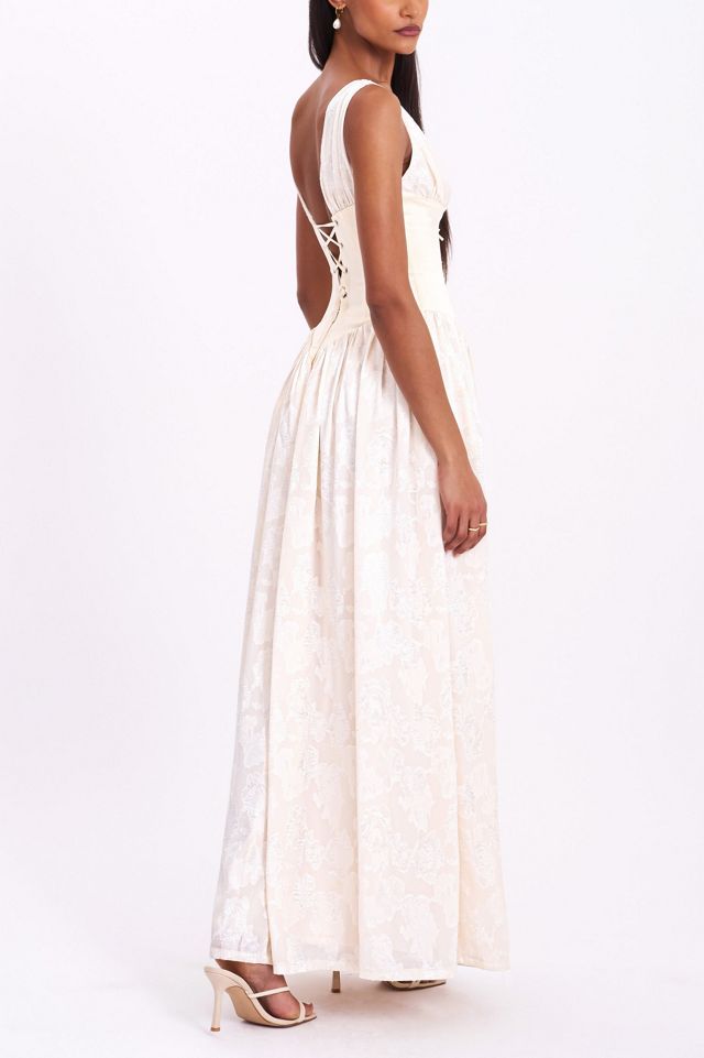 Miss Circle Sabrina High Slit Jacquard Maxi Dress #4
