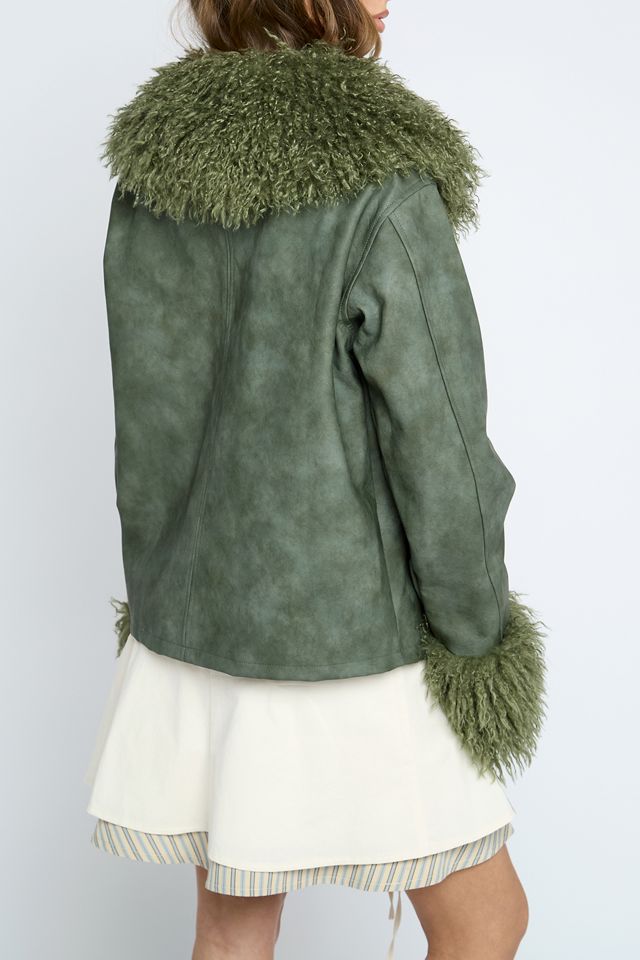 Daisy Street Frosted Faux Fur Trim Jacket #3