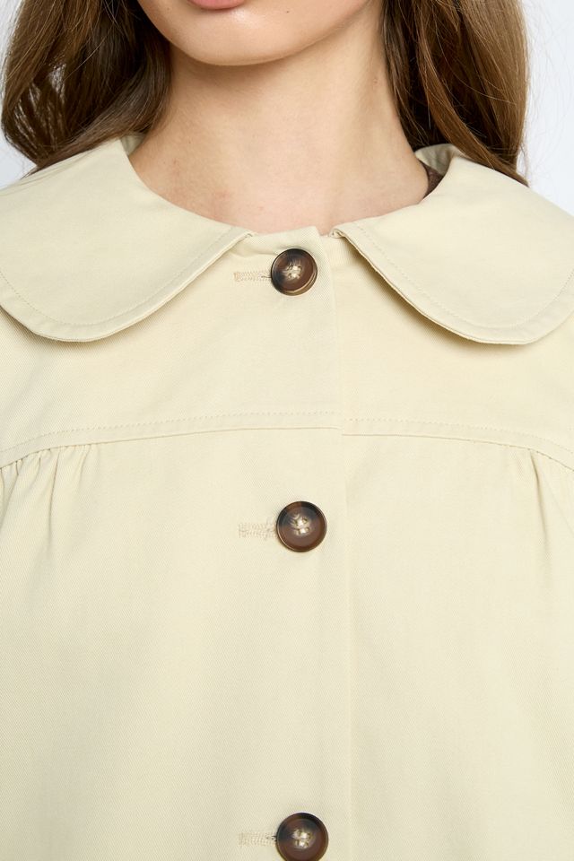 Daisy Street Creme Brulee Oversized Collar Trench Jacket #1