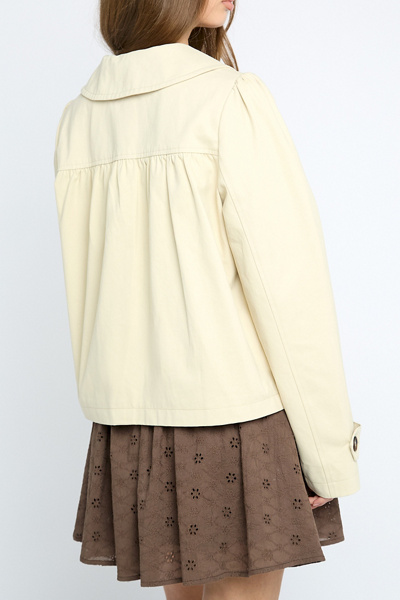 Daisy Street Creme Brulee Oversized Collar Trench Jacket