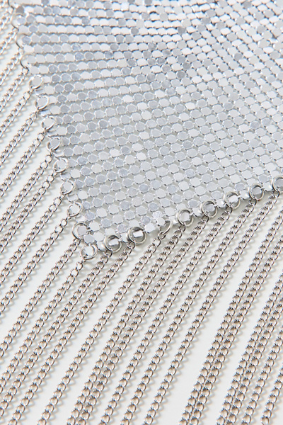 Disco Fringe Chain Mail Bib Necklace