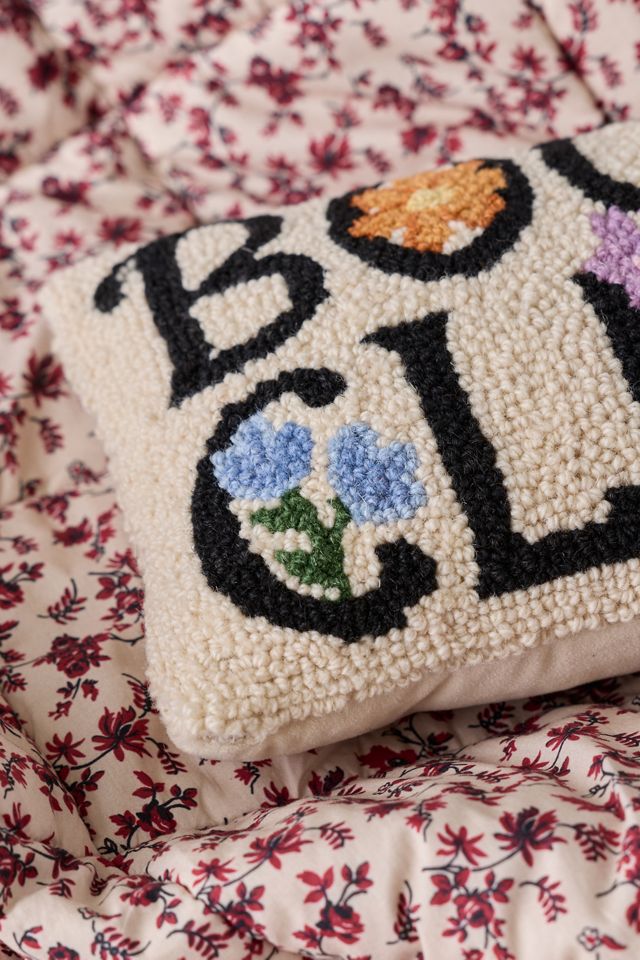 Book Club Tufted Wool Throw Pillow #1