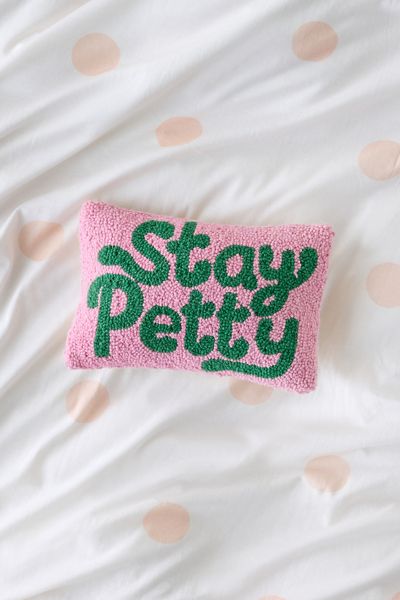 Stay Petty Tufted Wool Throw Pillow