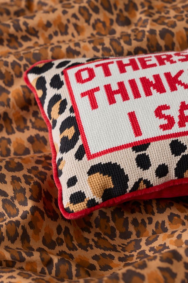 Others Were Thinking It Embroidered Needlepoint Throw Pillow #1