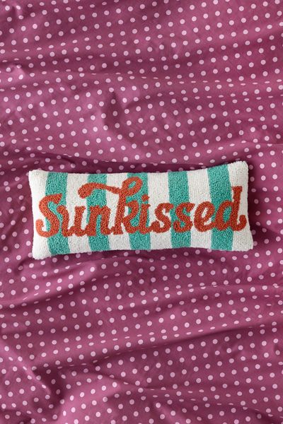 Sunkissed Striped Tufted Wool Throw Pillow