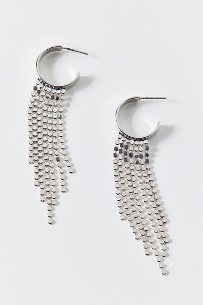 Disco Fringe Hoop Earrings