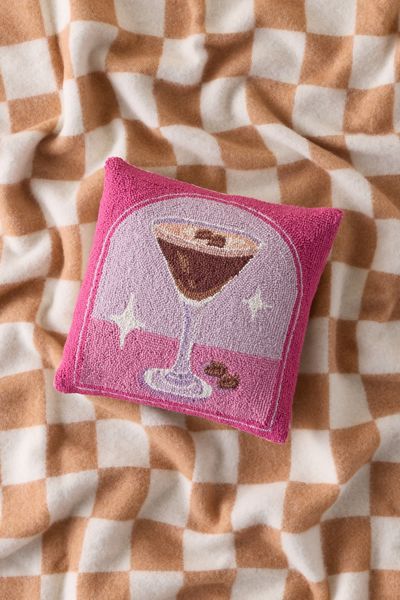 Espresso Martini Tufted Wool Throw Pillow