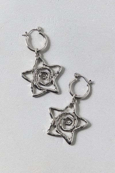Swirl Star Hoop Earrings