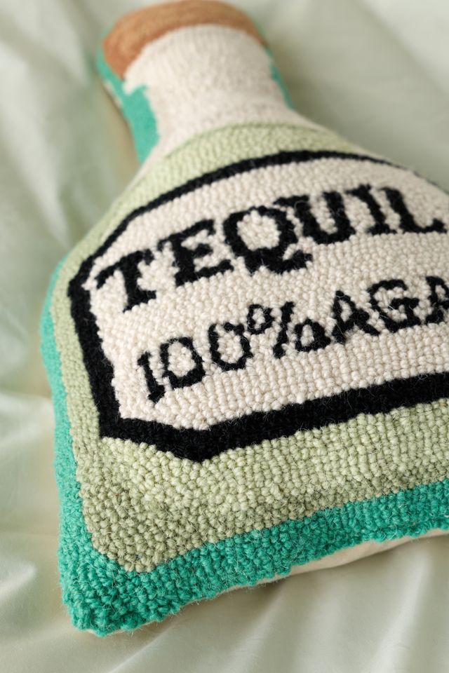 Tequila Shaped Tufted Wool Throw Pillow #1