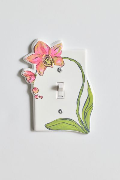 Orchid Flower Resin Switch Plate