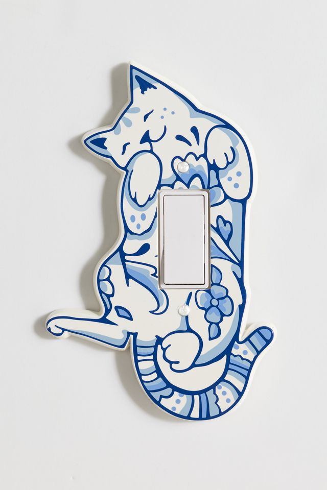 Delft Cat Shaped Resin Switch Plate #1