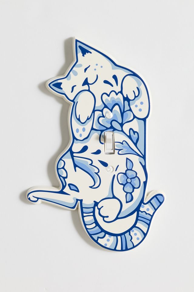 Delft Cat Shaped Resin Switch Plate #2