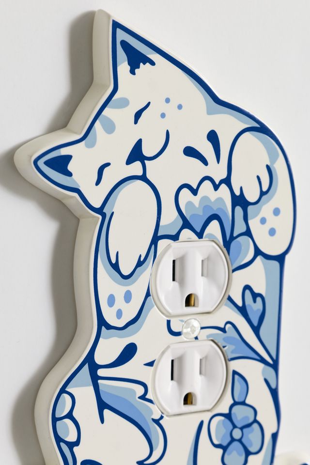 Delft Cat Shaped Resin Switch Plate #3